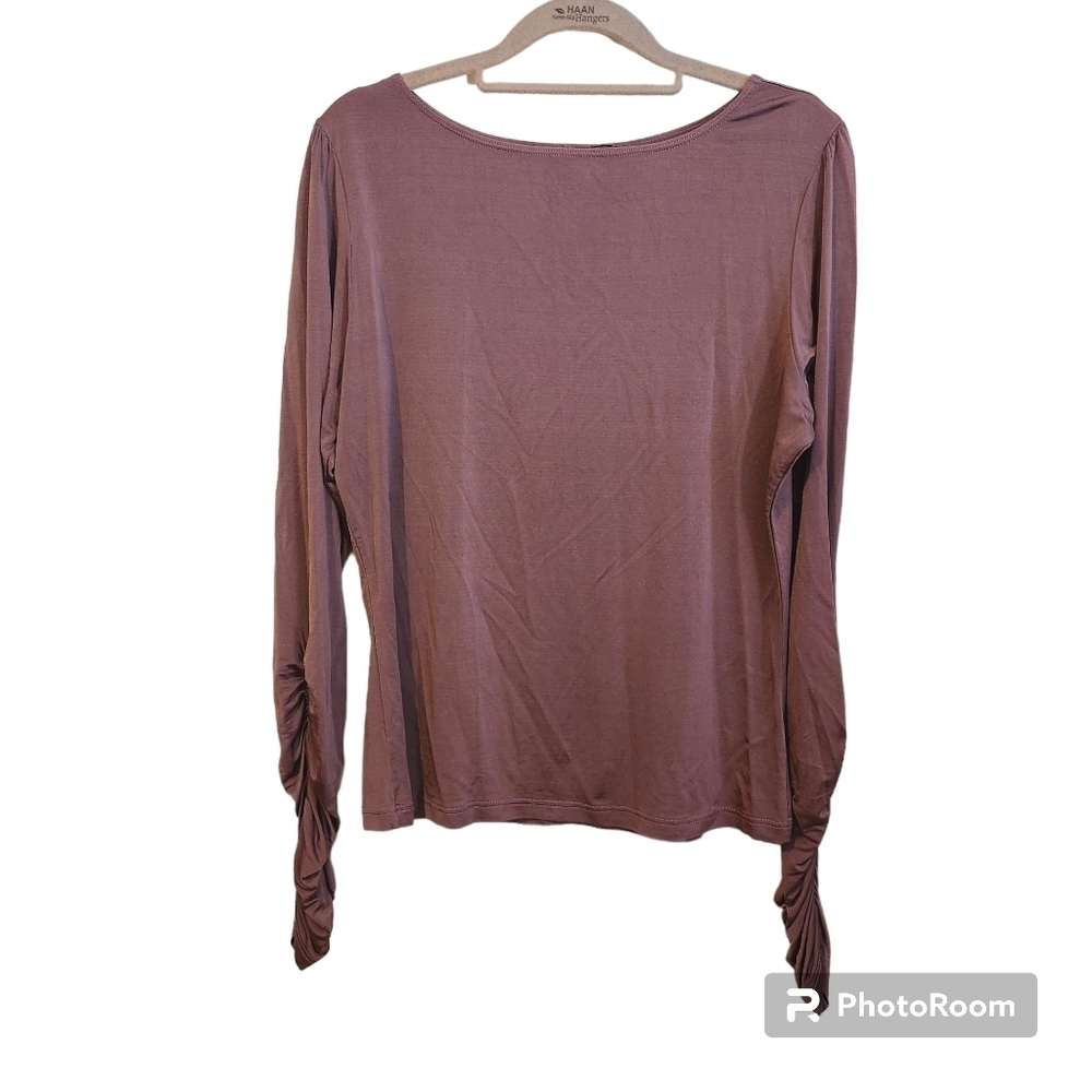 Vintage Plum Ruched Long Sleeve Top